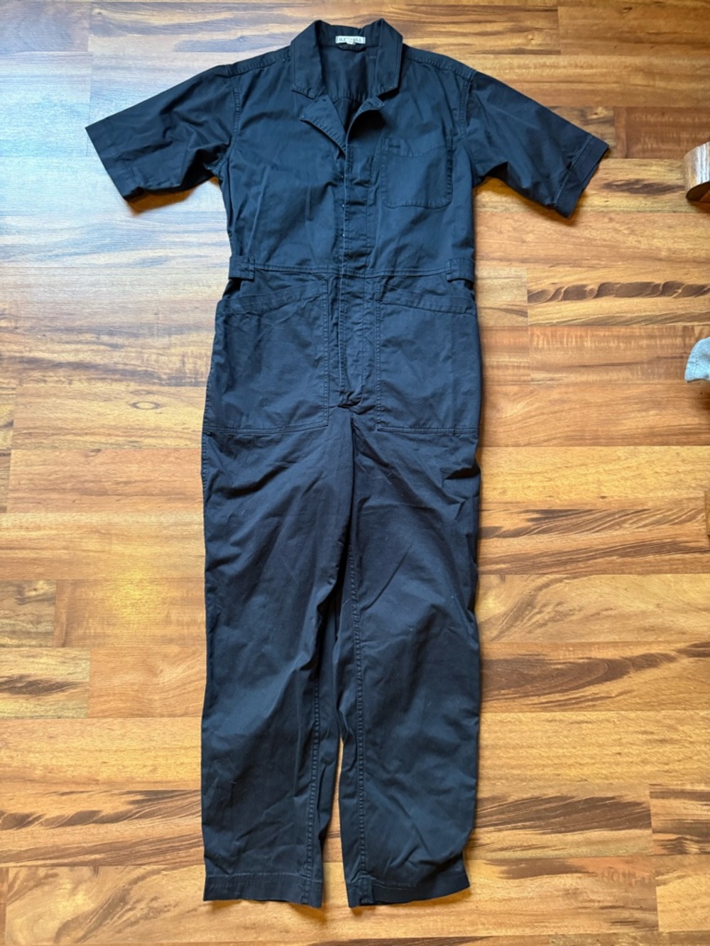 Alex Mill Standard Black Short-Sleeve Utility Jumpsuit